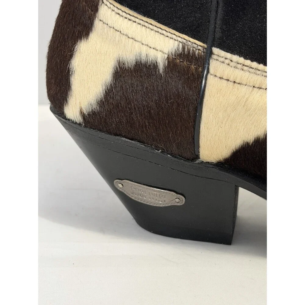 Code West By Dan Post Vintage Hair On Hide Cowboy Boots Womens 10 D Beautiful